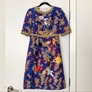 NEW Blue Floral Dress with Hi Robot Print